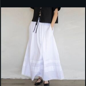 Things between White cotton Maxi Skirt